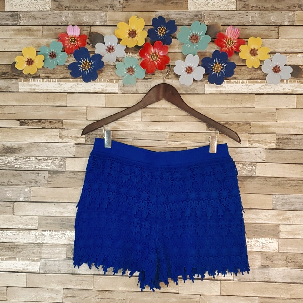 Blue Express Crochet Lace Shorts
